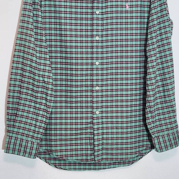 Ralph Lauren Pink and Green Plaid Button Down Shirt Size Large Custom Fit - Picture 4 of 10
